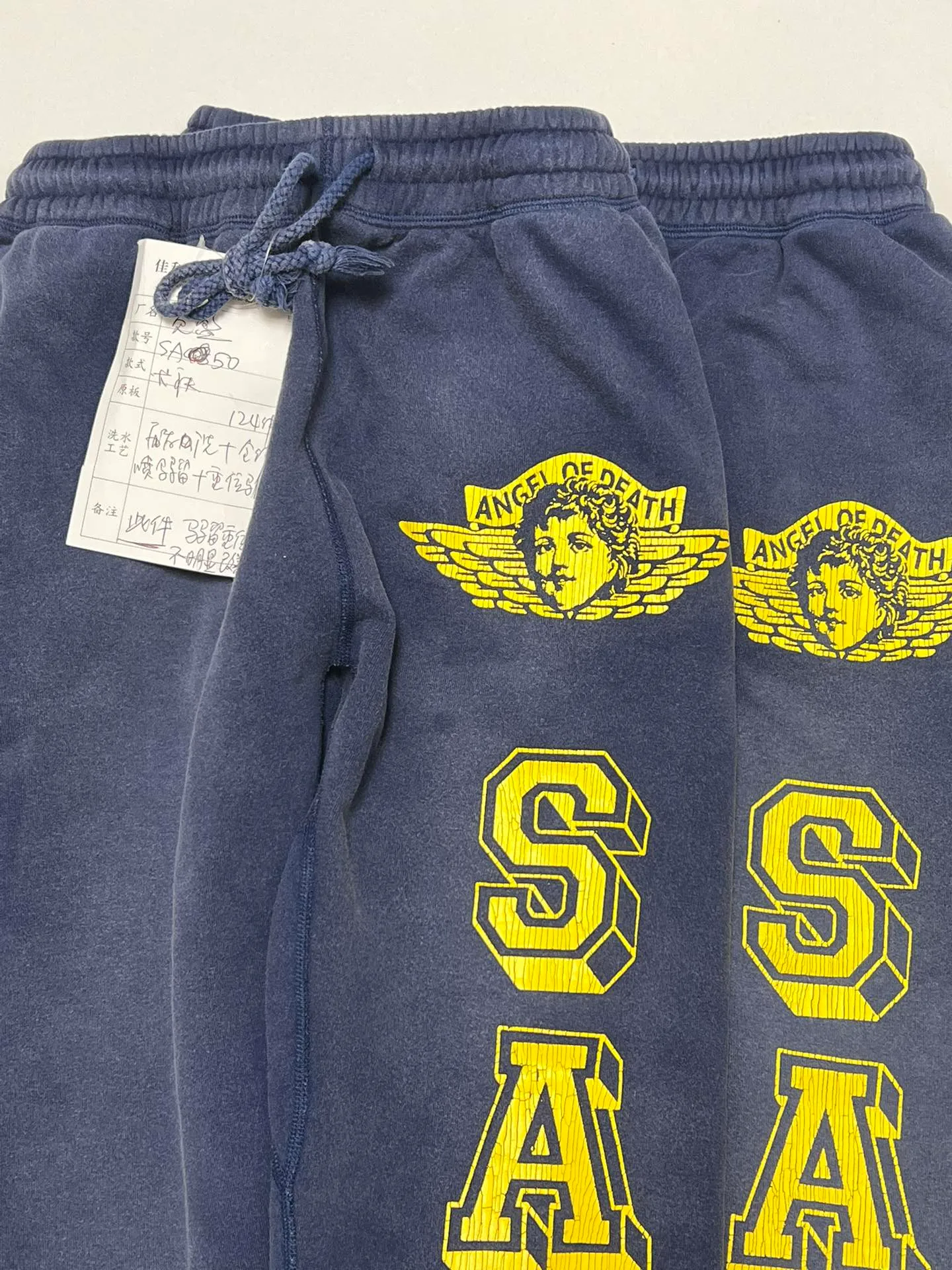 Zp vs proofing SAINT M×××××× ANGEL SWEATER PANTS/NAVY Angel Reborn Blue Sweatpants Washed Blue S-XL